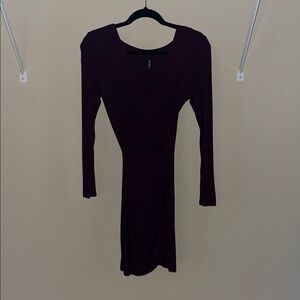 Lulu's Deep Purple Long Sleeve Dress